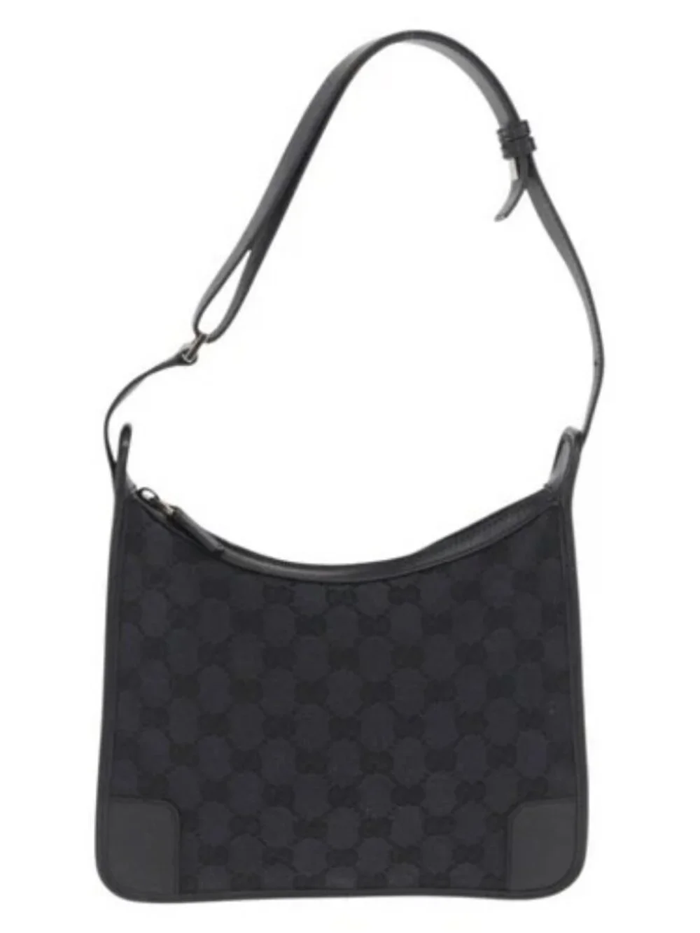 GUCCI GG Canvas Shoulder Bag Black Silver 001 - Picture 2 of 16